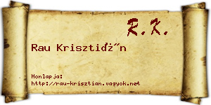 Rau Krisztián névjegykártya