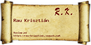 Rau Krisztián névjegykártya